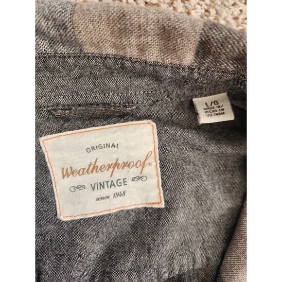 WEATHERPROOF VINTAGE 1948 Brown Plaid Flannel Shirt Mens Large - Picture 5 of 8